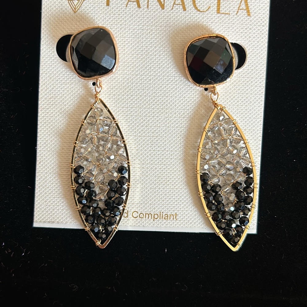 💜NWT Panacea earrings from Nordstrom Rack. Gold, black and grey